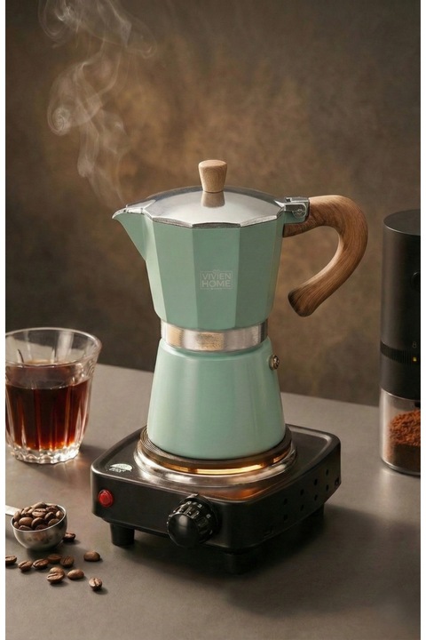 Vivien Home Mokapot 6-cup Coffeehutt Bigg Coffee Kahve Demleme Kahve Ekipmanı Italyan Filtre Kahve Makinesi