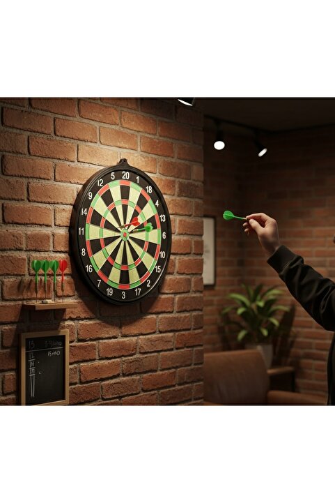 Kuzey Tacı Profesyonel Dart Tahtası – 42 cm Büyük Boy Klasik Turnuva Tipi Dart Board Seti Vip