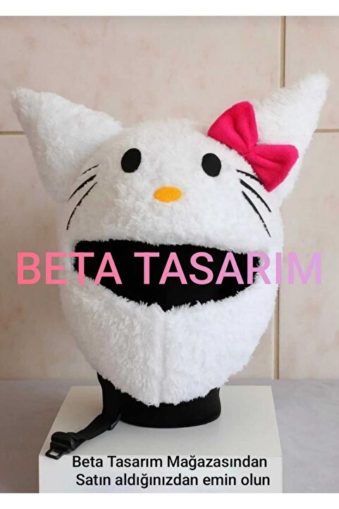 Beta Hello Kitty Kask Kılıfı, Kask süsü Motorsiklet sevimli kitty kask motorsiklet peluş kask kılıfı