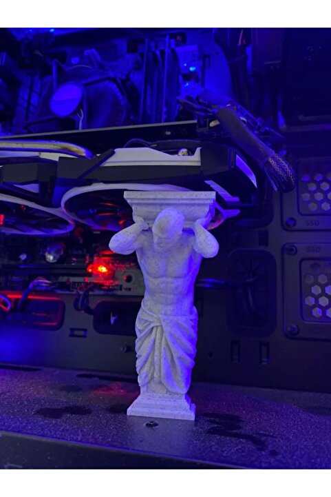 MisterionStudio Atlas Figürlü Ekran Kartı Destek Standı – GPU Sarkma Önleyici Dekoratif Tutucu (11CM)