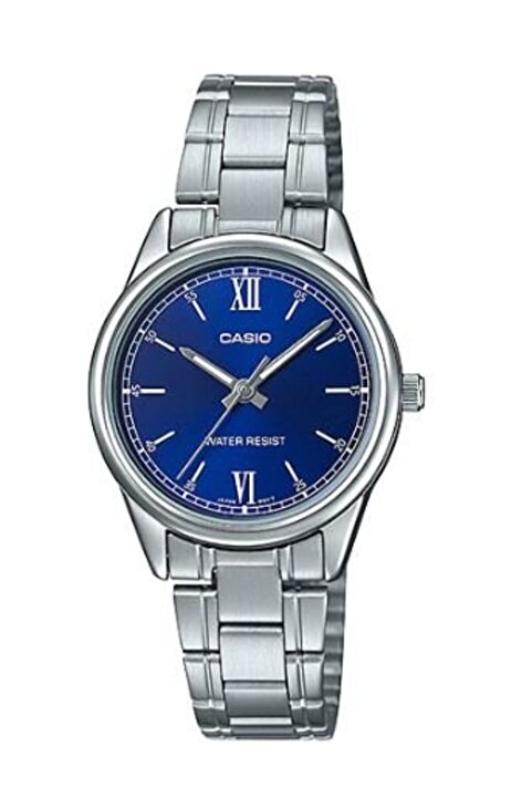 Casio LTP-V005D-2B2UDF Quartz Çelik Gri Mavi Kadran 29 mm Kadın Kol Saati