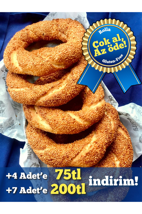 Rolla Gluten Free Rolla Gluten-Free Glütensiz SOKAK SİMİT (Laktozsuz, Vegan ) (2 ADET X 100GR)
