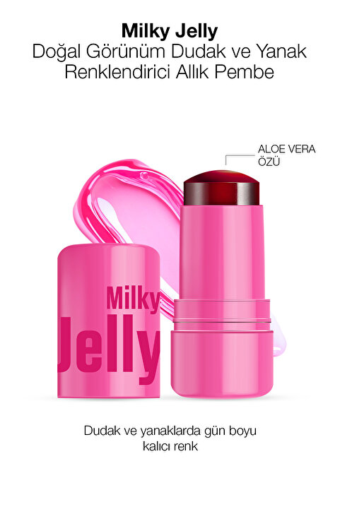 PROCSIN Milky Jelly Doğal Görünüm Dudak ve Yanak Renklendirici Allık Pembe (Pink) 5 GR
