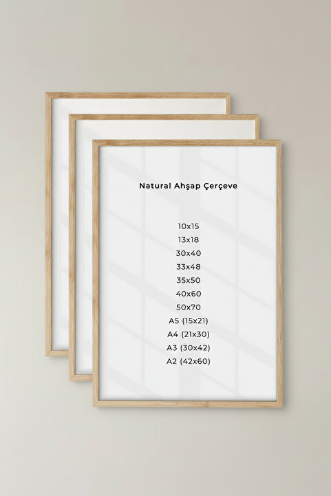 Zevahir Home 3 ADET Ahşap Duvar Çerçevesi – Poster ve Fotoğraf Çerçevesi Salon Ahşap Tablo, Bebek Odası Çerçeve