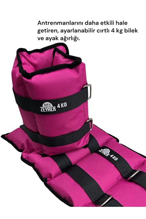S ZEYREK 4 Kg 2 Adet Toplam 8 Kg El Ayak Bilek Kas Güçlendiriçi Ağırlık Seti Kum Ağırlık Torbası