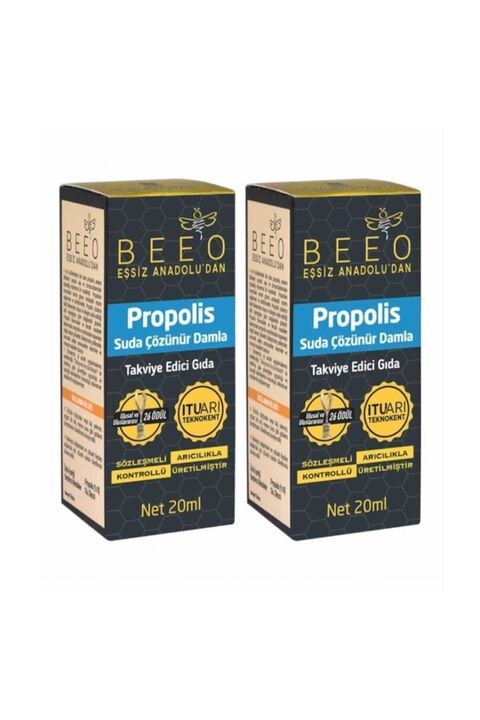 BEE'O Suda Çözünebilir Sıvı Propolis Damlası 20 Ml - 2 Adet