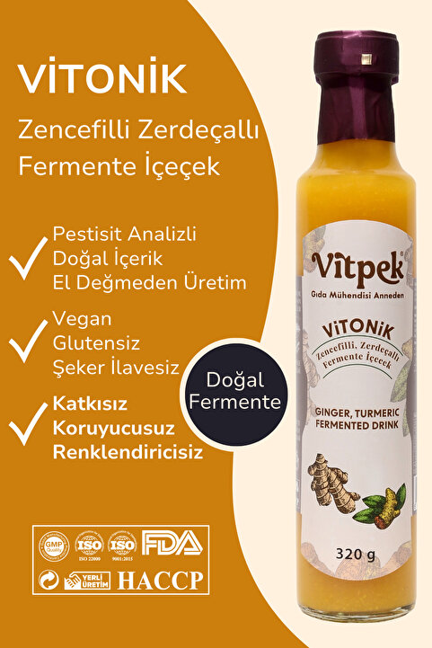 Renatus Vitpek Vitonik Zencefilli Zerdeçallı Tonik Fermente İçecek 250 ml