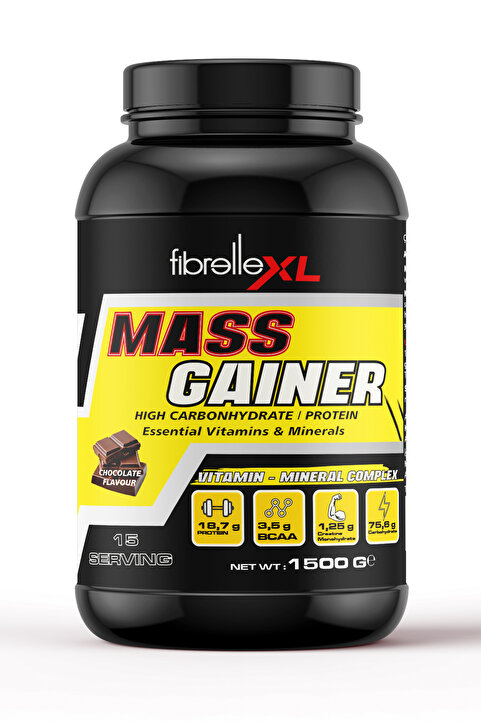 Fibrelle Çikolatalı Mass Gainer Karbonhidrat Tozu 1500 g - Kilo Ve Hacim Tozu / High Calorie Gainer