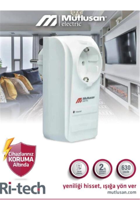 Mutlusan Tekli Şok Korumalı Priz Sıngle Surge Protectıon Socket 001 888 100004 00 00