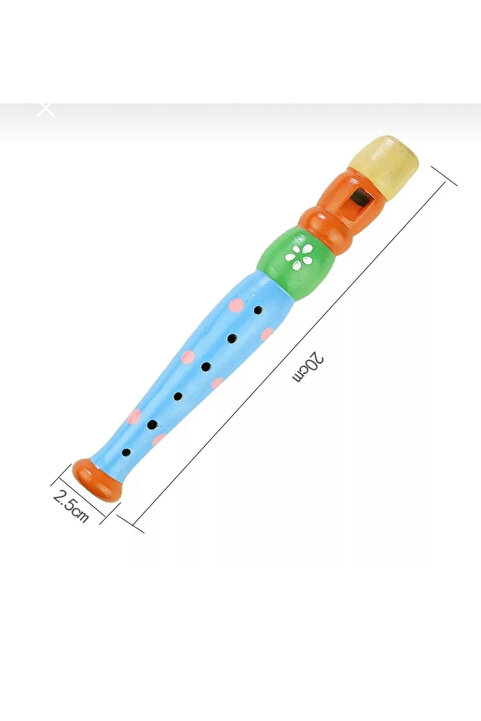 babysch Ahşap renkli farklı renklerde flüt 20 cm