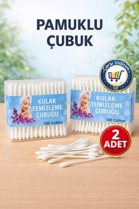 nistabolje 2 Kutu Kulak Çöpü Pamuklu Kulak Temizleme Çubuğu