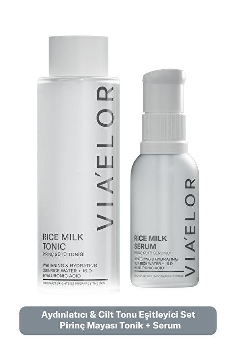 Via Elor Pirinç Mayası Aydınlatıcı ve Nemlendirici Set (Pirinç Mayası Tonik 200 ml+Pirinç Mayası Serum 30 ml)
