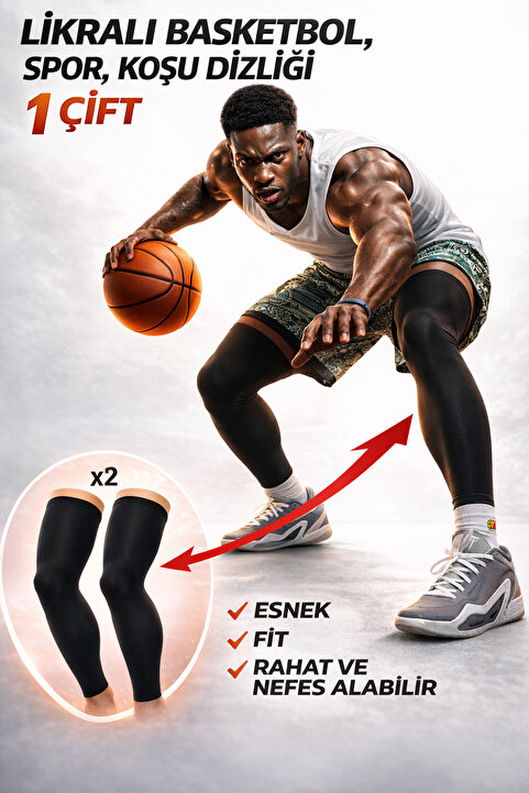 GAZELMANYA Basketbol Dizliği Korumasız Spor Dizlik Koşu Dizliği Fitness Dizliği Spor Dizliği Antrenman Dizliği