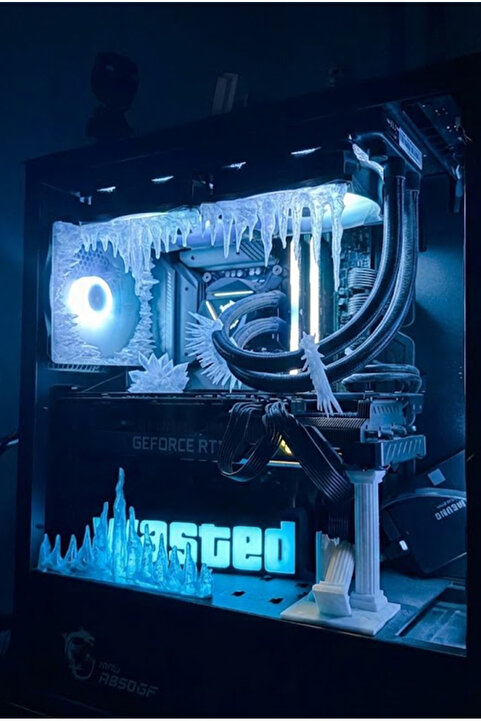 Shaddshop Gaming Kasa İçi Buz Dekor Seti Buz Sarkıt Mıknatıslı