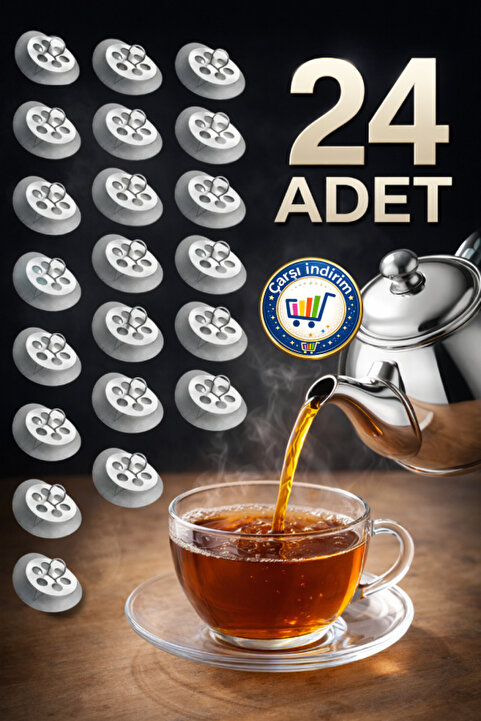 nistabolje 24 Adet Pratik Çaydanlık içi Çay Süzgeci Demlik Süzgeç Söktak