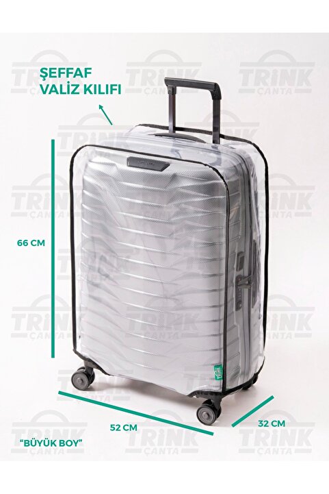 Trink Çanta Valiz Kılıfı Ve Bavul Kılıfı Şeffaf Pvc Su Geçirmez Kir Tutmaz Kolay Temizlenebilir * ŞEFFAF *