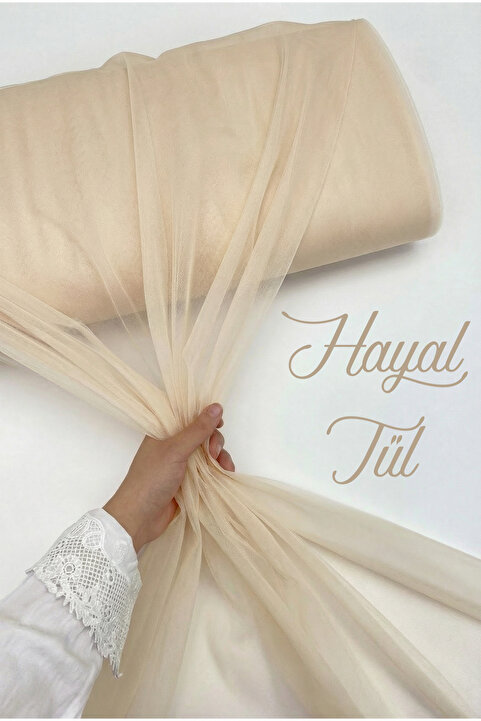 ZEYMERADE Vanilya Hayal Tül, Nişan Çeyiz Bohça Kapı Doğum Günü Parti Süsleme, Gelin Abiye Türban 100x300cm