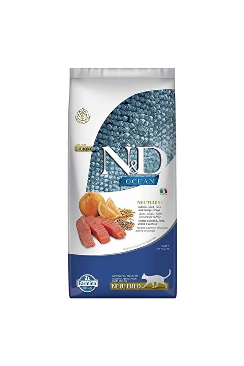 N & D Düşük Tahıllı Somonlu Kısırlaştırılmış Kedi Maması 10 kg