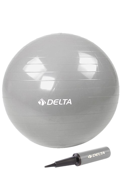 Delta 55 Cm Deluxe 140 Cm - 159 Cm Boy Aralığında Olanlar Için Uygun Gümüş Pilates Topu Ve Pompa Seti