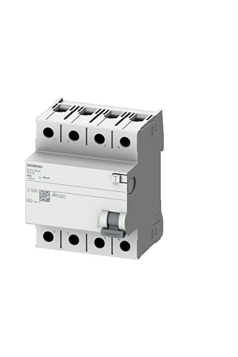 Siemens A TİPİ HATA AKIMI KORUMA ANAHTARI-FI (KAÇAK AKIM KORUMA RÖLESİ) 40A; 400V; 30mA; 3P+N
