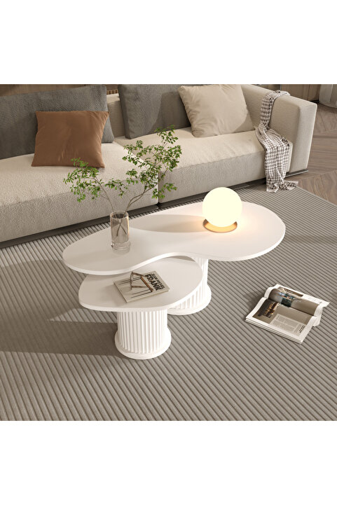 klubeconcept ARYA YUVARLAK BOHEM AYAKLI ORTA SEHPA VE YAN SEHPA 2Li % 100 MDF