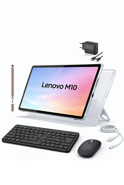 LENOVO Tab M10 4GB 128GB 10.1" TABLET+KILIF+KLAVYE+MOUSE+ŞARJ BAŞLIĞI (KALEM HEDİYELİ)