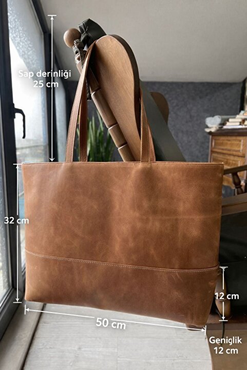 ÖzkanAccessory Crazy Taba Deri Kadın Omuz Çantası