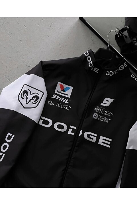 memetti m şekil Dodge Siyah Beyaz Unisex Motorcu Yağmurluk Rüzgarlık İnce Ceket