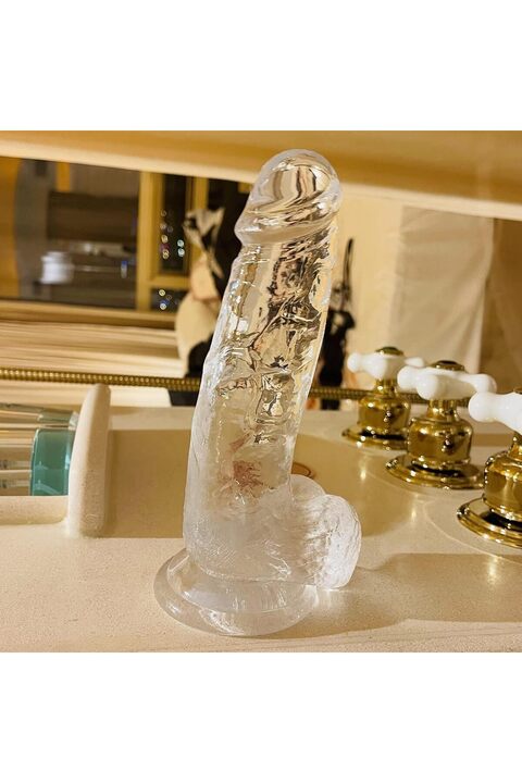 Joytoy Şeffaf Jel Dildo Yapay Penis Vajinal Anal Vibrator