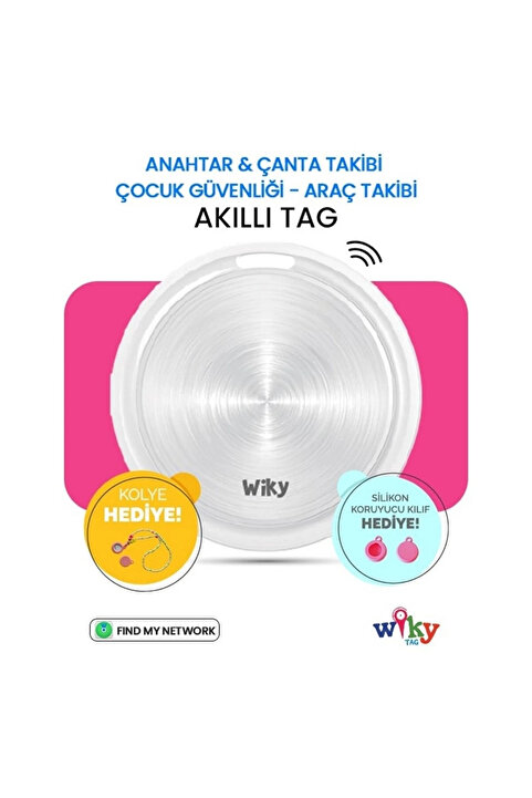 Wiky Tag Çocuk Smart Airtag Pembe - Akıllı Konum Takip Cihazı (APPLE UYUMLU)