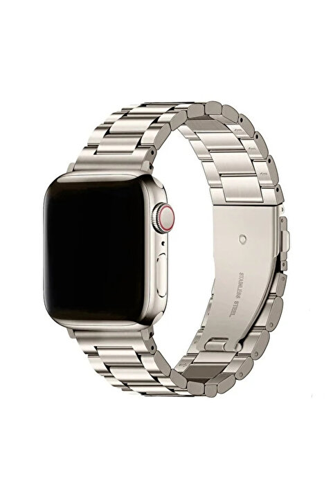 Fibaks Apple Watch 11-10 46mm 49/45/44 MM Uyumlu 9/8/7/6/5/4/3/SE Paslanmaz Çelik Klipsli Kordon Bileklik