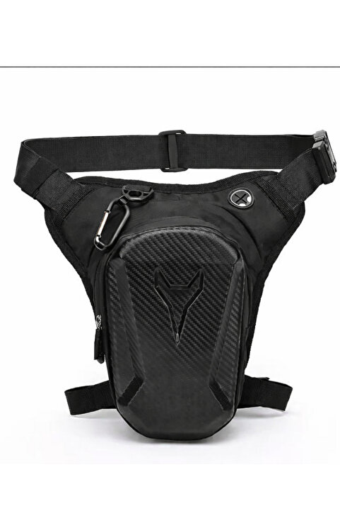NEWISH POLO ACCESSORIES Siyah Erkek Motorcu Bacak Çantası Su Geçirmez Sert Korumalı Gece Görüşlü Outdoor Bel ve Omuz Çantası