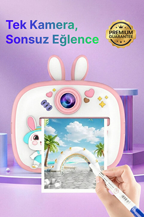 4 Berry Q7 Taşınabilir Fotoğraf Yazıcı ve Kamera BUNNY PEMPE