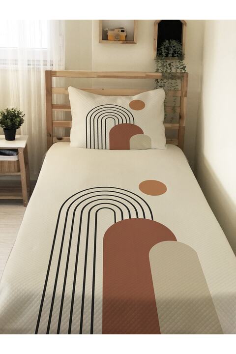 Evmila Modern Desenli Bebek Ve Çocuk Baskılı Tek Kişilik Pike Takımı 160 X 220 Cm Renkli