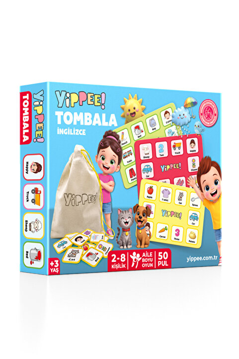 YİPPEE İngilizce Çocuk Tombala Oyunu - Eğitici İngilizce Kelime Öğrenme Oyunu | Okul Öncesi ve İlkokul