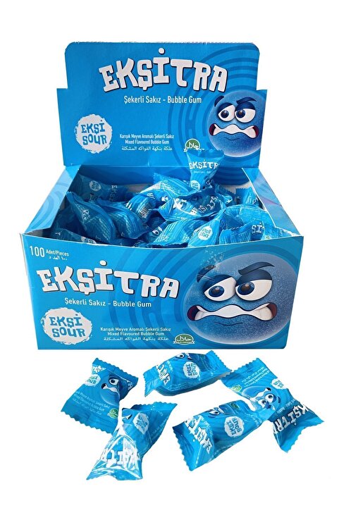 BEBETO Ekşitra Karışık Meyve Aromalı Ekşi Şekerli Sakız 100 Adet