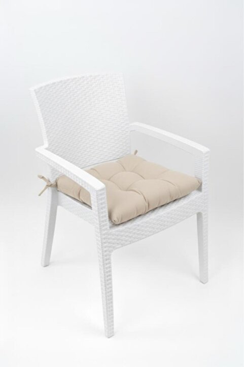 ALTINPAMUK MEGA Bej Sandalye Minderi 45x45 Özel Dikişli Bağcıklı