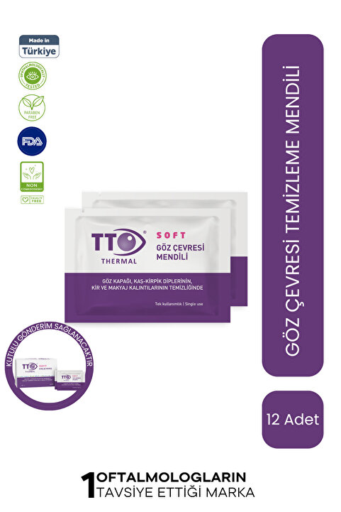 TTO Soft Göz Temizleme Mendili - Hassas Göz Çevresi İçin 12'li