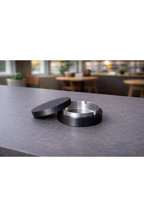 Nebron Paslanmaz Çelik Kül Tablası 10 Cm-Modern Tasarım-Sert Plastik-Koku, Duman Tutucu-Ev&Ofis&Cafe&Bar