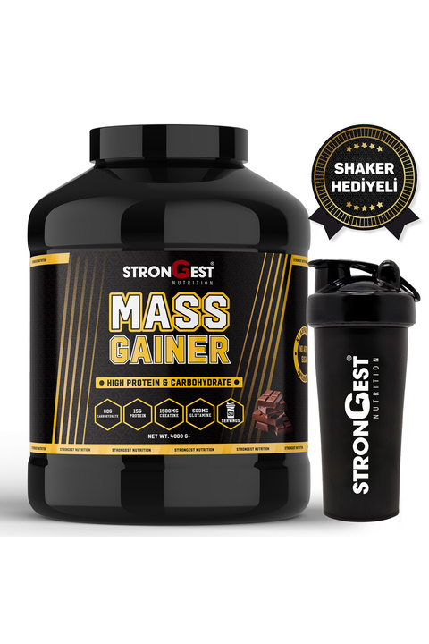 Strongest Nutrition Mass Gainer Çikolata Aroma 4000gr 50 Servis Yüksek Protein Değerli, Kreatin Ve Amino Asit Takviyeli