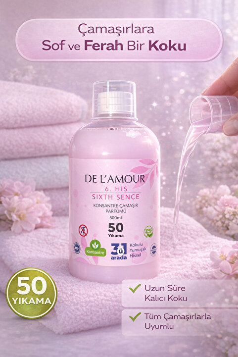Yıldızhane De L'amour Konsantre Sıvı Çamaşır Parfümü & Çamaşır Yumuşatıcı 50 Yıkama %0 Alerjen 500ml 6. His