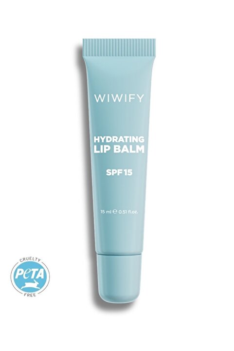 WIWIFY Hydrating Lip Balm SPF 15, Şeffaf & Parlak Bitişli Güneş Korumalı Dudak Bakımı