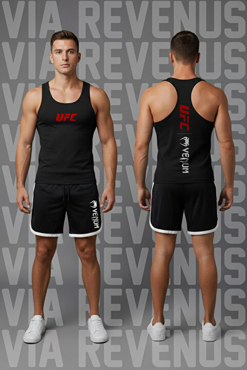 Vordevia UFC Baskılı Erkek Stringer Sporcu Atleti ve Özel Jarse Kumaş Retro Varsity Şort Takımı