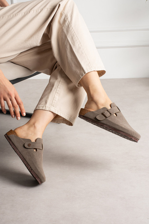 starmarj Unisex Önü Kapalı Tokalı Sabo Günlük Ev ve Dışarı Terliği