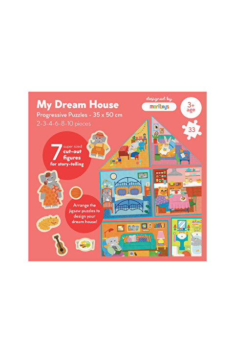 moritoys My Dream House: 6 In 1 Puzzle ( 2-3-4-6-8-10 Parça Yapboz)