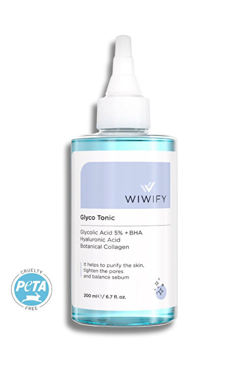 WIWIFY Arındırıcı, Cilt Yenileyici Siyah Nokta Ve Karşıtı Glikolik Tonik (Glycolic Acid 5% + BHA)