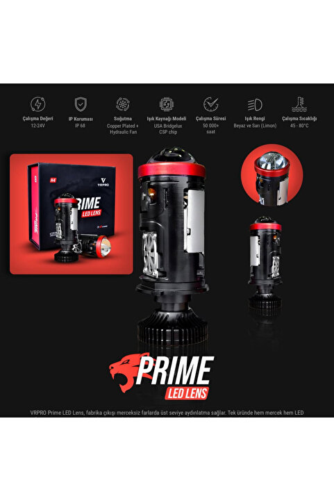 vr pro h4 Mercekli Lens Led Far şimşek etkili led zenon