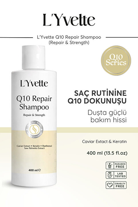 L'Yvette Biotin, Kafein ve Keratin İçeren Tuzsuz & Sülfatsız Güçlendirici Saç Bakım Şampuanı