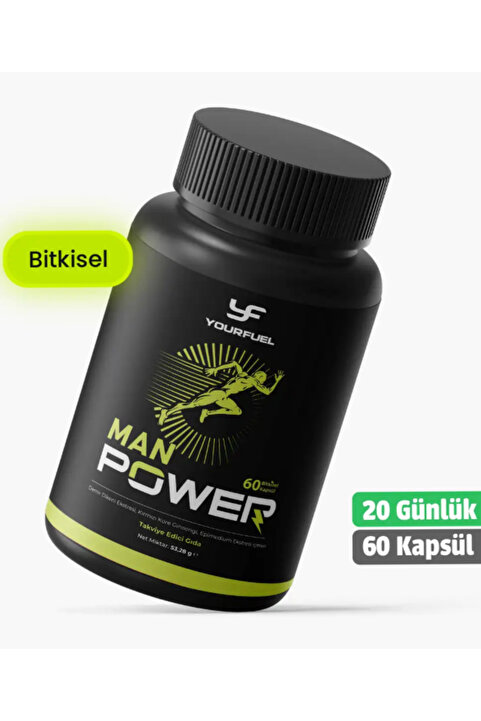 yourfuel Manpower Tribulus | 20 Günlük | 60 Kapsül | Erkek Takviyesi | Bitkisel Içerikli Takviye