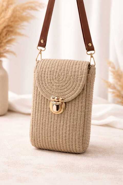 HandmadeSNM Doğal Mini Çarpraz Askılı Çanta (20×12)